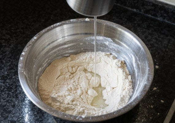 Add water slowly